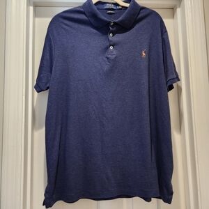 Polo Ralph Lauren icon logo cotton polo slim fit in heathered navy flesh pony